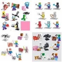 Enlighten Mine World Minecrafted Pocket Minifigures Building Blocks Bricks My Craft Crystal Mini Figures Kids Educational Toys