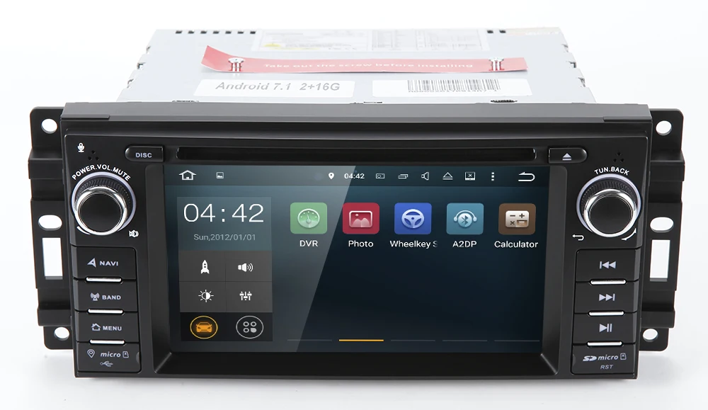 Clearance Android 7.1 System 2G RAM Car DVD Player GPS Navigation System Stereo Media Radio for Chrysler Sebring 300C Cirrus Dodge Jeep 1