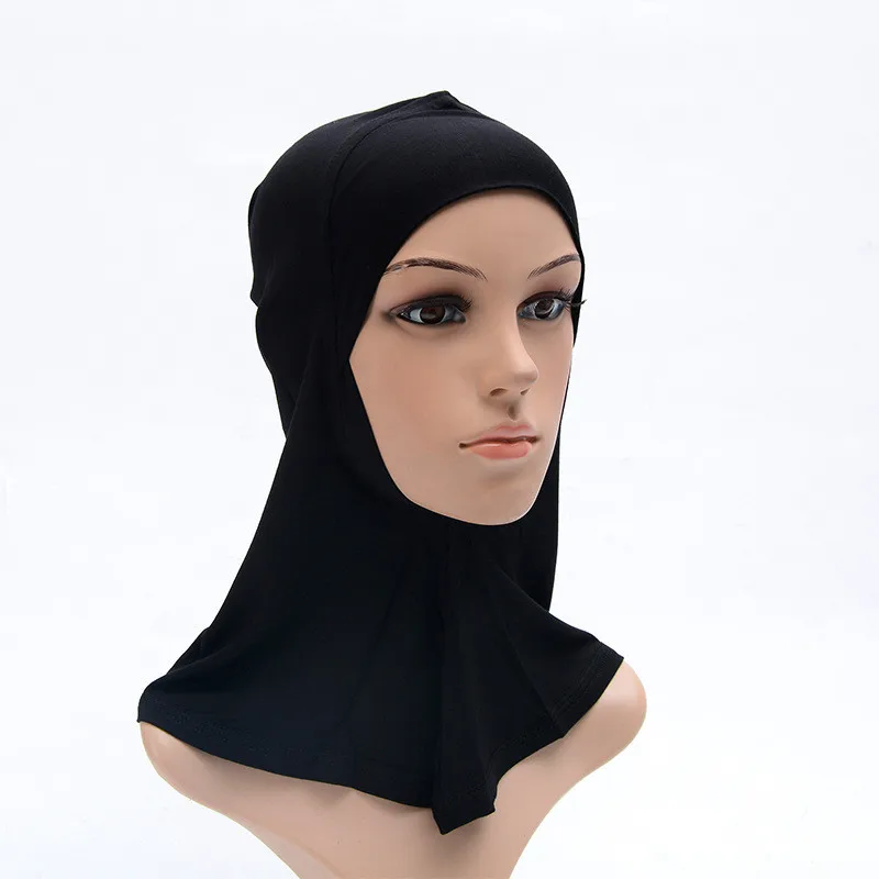 Мусульманский тюрбан шляпы для женщин полное покрытие внутренний хиджаб колпачки исламские шапочка под платок сплошной модал шеи головы под шарф шляпа - Цвет: 3 round mouth