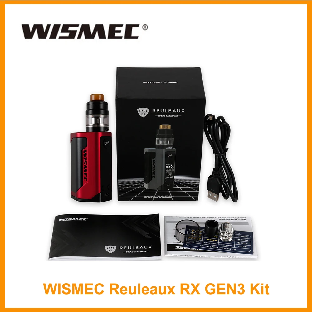 Оригинальный Wismec рел RX GEN3 с 2 мл атомайзером гном 300 Вт RXGEN3 коробка мод Vape комплект WM катушка электронная сигарета