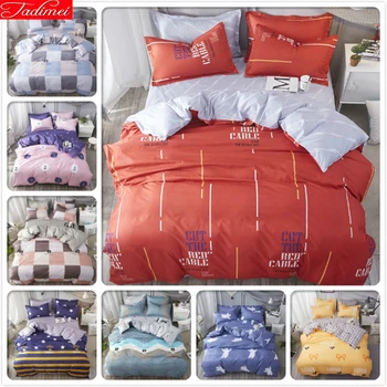 

Red Grey Home Textiles 3pcs/4pcs Bedding Set Kids Child Soft Cotton Bed Linens Single Twin Full Queen King Size Duvet Cover 1.8m