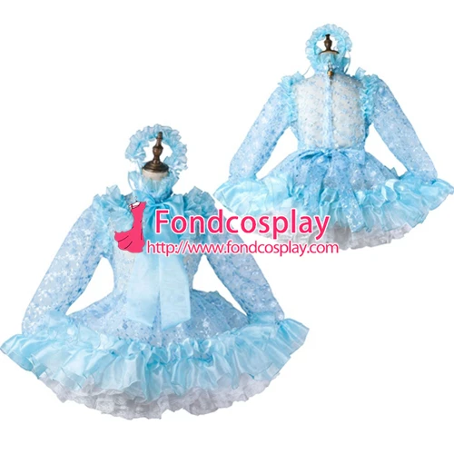 Горничная Сисси атласное платье с замочком форма карнавальный костюм сделанный на заказ [G2208]