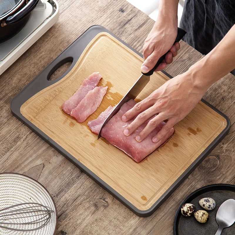 

Double-sided classification cutting board kitchen Household small sticky panel bamboo