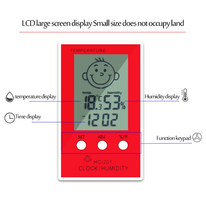 Электронный термометр для наращивание ресниц используется для внутреннего точного цифрового термометра и измеритель влажности для детской комнаты