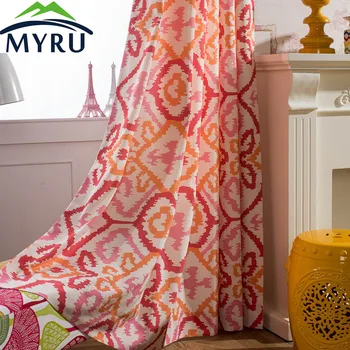 

MYRU Polyester Cotton Printing Beautiful Decorative Pattern Curtain for Bedroom