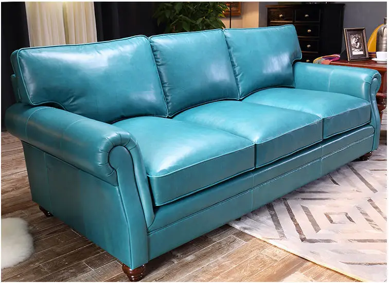 Living Room Sofa set furniture real genuine cow leather sofas puff asiento muebles de sala canape 3 seater shape sofa cama