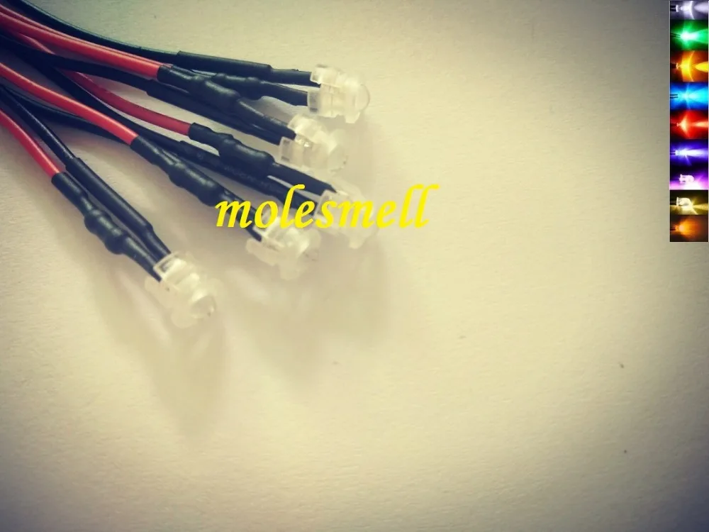 

5pcs 3mm 12V DC Pre-Wired round LED with white Bezel Holder Light Lamp red yellow blue green white orange uv pink warm white