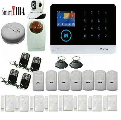

SmartYIBA Multiple Zones Home Window Door Burglar Security ALARM System IP Camera Security Alarm System With Pir Motion Sensors