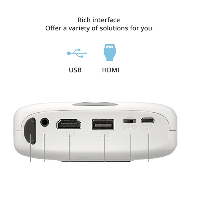Rigal RD606 мини проектор DLP технология 1280x1080 Разрешение проводной дисплей