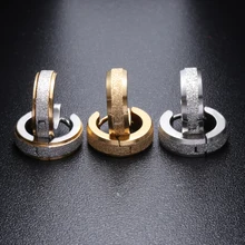 1 пара, унисекс, нержавеющая сталь, серебро и золото, простые, панк, круглые, для женщин и мужчин, маленькие, скрабы, серьги-кольца, вечерние, ювелирные изделия, GTE02