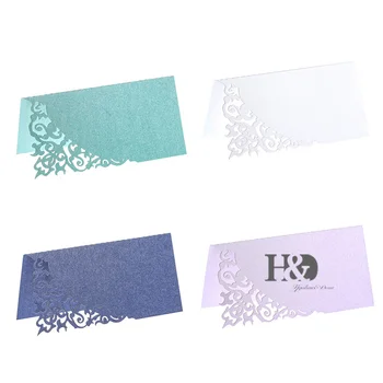 

H&D 60pcs Laser Cut Place Cards Table Name Cards For Wedding Birthday Party (4 Colors)