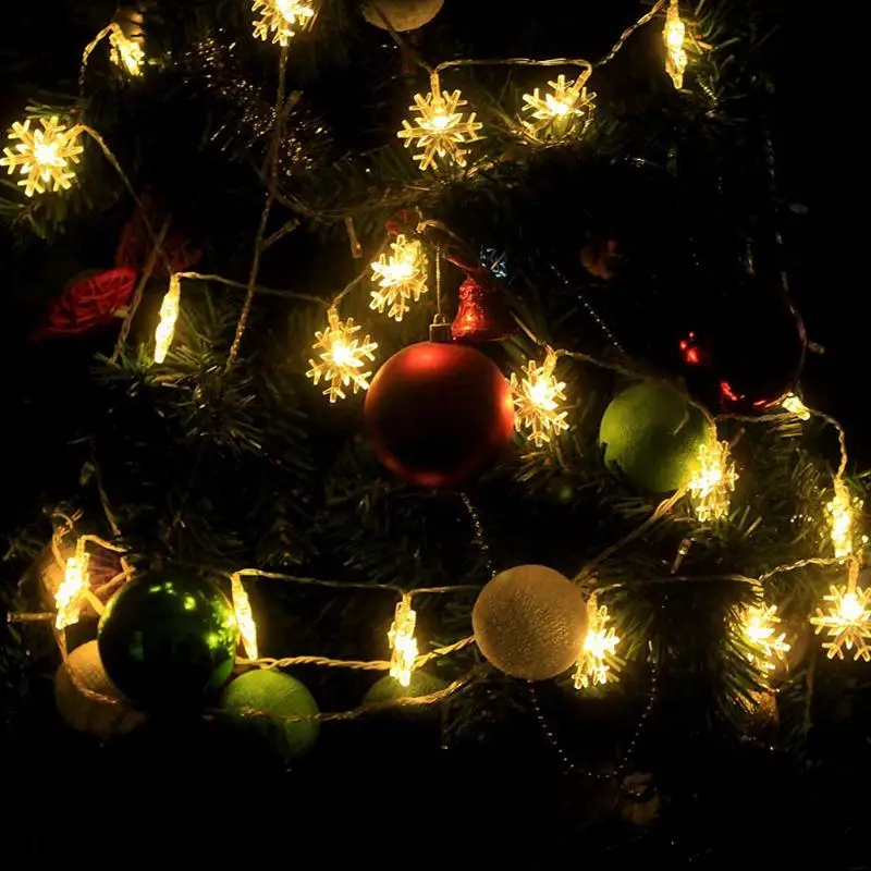 

20 LED Snow Flake Flowers Solar String Fairy Lights Waterproof Outdoor Solar String Lights Decorated Garden Christmas Gift