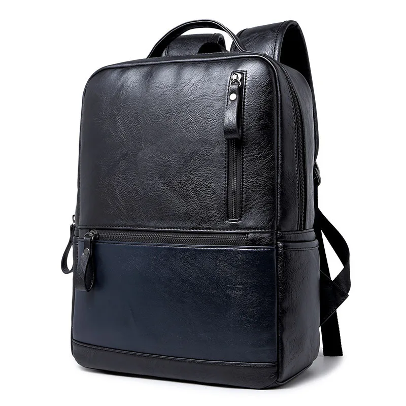 

Men Leather Backpack High Quality Youth Travel Rucksack School Book Bag Male Laptop Business bagpack mochila Shoulder Bag