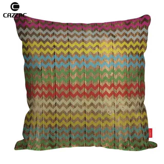 Vintage Wood Colorful Chevron Stripes Print Customized Linen Car ... Vintage Wood Colorful Chevron Stripes Print Customized Linen Car ...