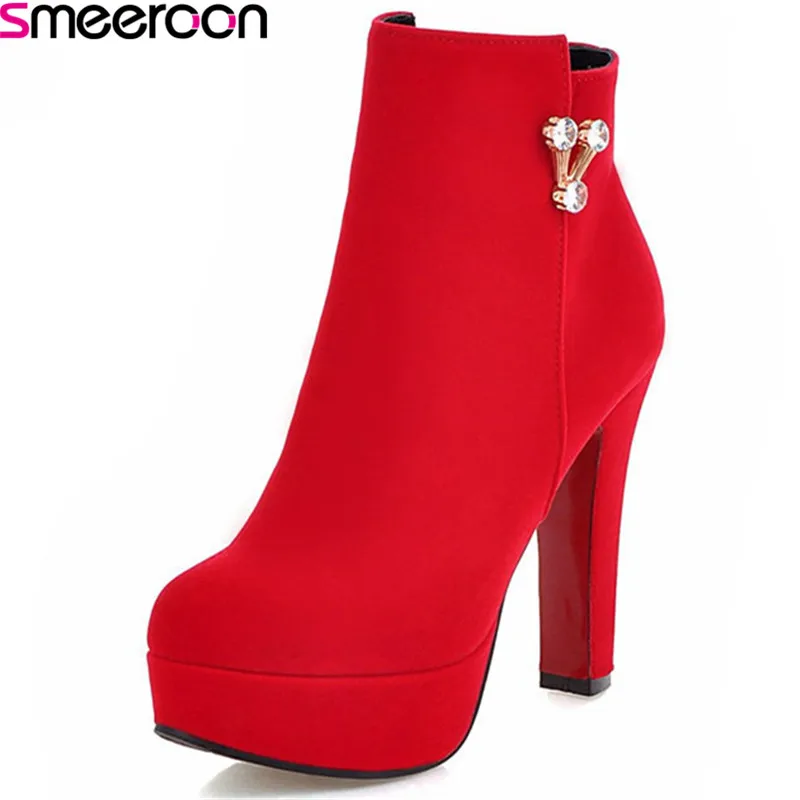 Del Tobillo Invierno Black Para rojo Smeeroon light Las Zapatos Botas Blue Plataforma Zip Otoño Dedo Tacones Popular Redonda Super Mujeres Pie 07SqSUw5