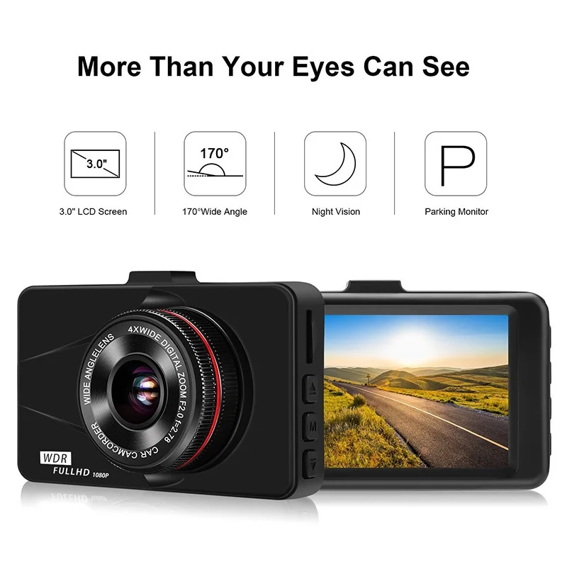 1080P Full HD Dashboard Camera 3 0 &quotэкран Автомобильная камера DVR рекордер с ночным видением g