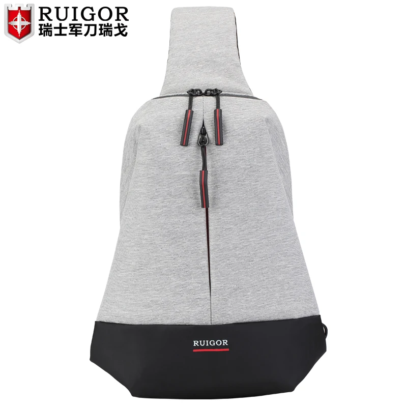 

RUIGOR men chest bags portable sports Shoulder bag Leather Messenger Bag fashion riding Totes travel Handbags