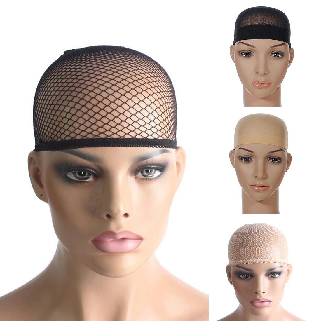 Elastic Unisex Mesh/Stockings Deluxe Hair Wig Cap Liner Snood Nylon Stretchable Weave