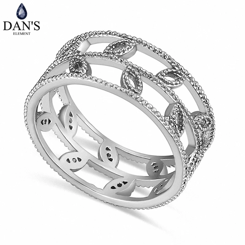 Женское кольцо с цирконием класса ААА DAN'S белое инкрустацией из настоящих