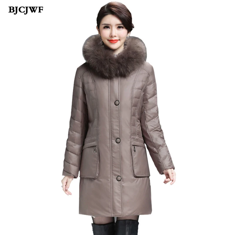 Womens down coats Long down parkas winter jacket woman 2017 Raccoon fur Hooded Oversized 6XL Duck down coat manteau femme hiver