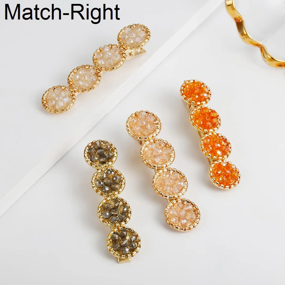 

Match-Right Pearl Crystal Clip Pins Styling Ornaments Crab Hairpin for Bride Wedding Hair Accessories Barrette Tiara SP722