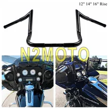 Черный мотоцикл 1" 14" 1" Rise 1 1/4" Руль для Harley Touring модели Batwing обтекатель FLHT FLHTC 1982-настоящее время
