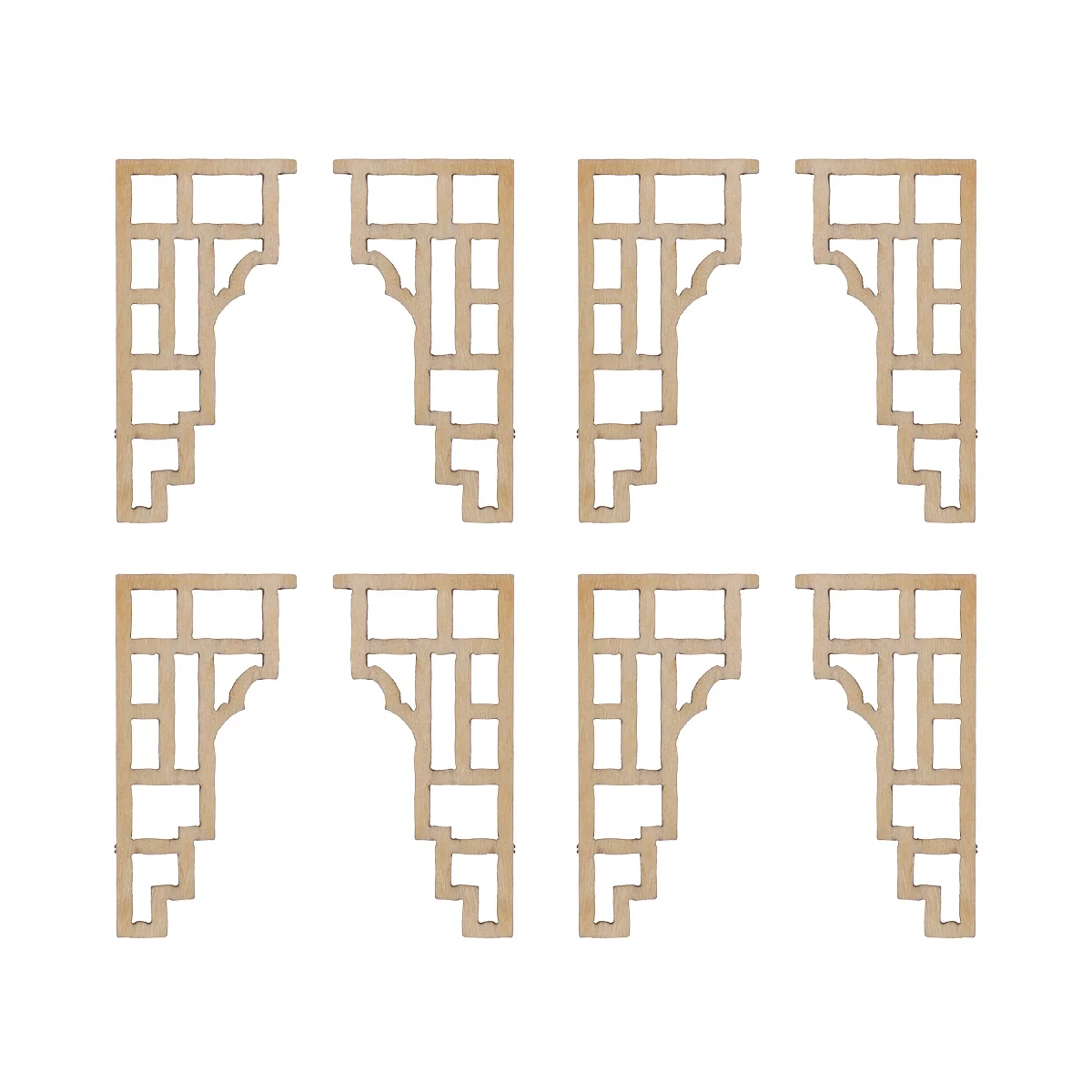 

8pcs Pratical Classic Durable Flower Corner Protector Nontoxic DIY Applique Frame Wood Carved Corner for Architecture Decoration