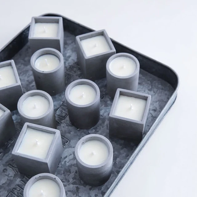 Creative concrete candle holder silicone mold cement planter