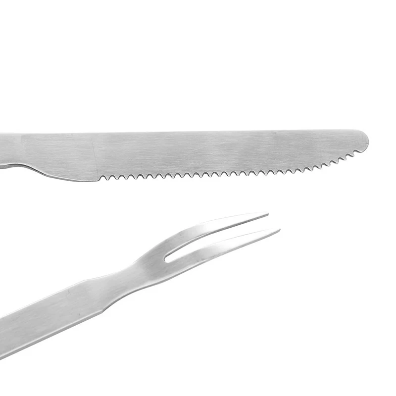 Stainless Steel Skewers Flat Meat BBQ Skewers Forks And Knives Outdoor BBQ Barbecue Grill Accessories Roasting Fork Espeto Inox