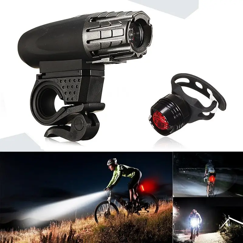

USB Rechargeable LED Bicycle Bright Bike Front Headlight + Rear Tail Light Set
