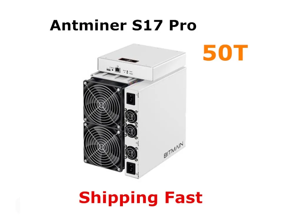 Майнер Asic BTC BCH AntMiner S17 Pro 50T (макс. 62T) с блоком питания лучше чем S9 S11 T15 S15 T17 WhatsMiner M3 M21S