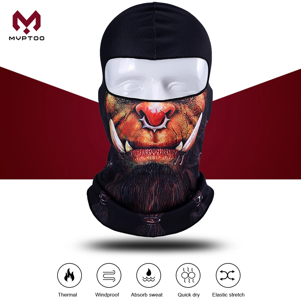3D Orcs Clown Balaclava Joker V for Vendetta Motorcycle Moto Ski Snowboard Hat Helmet Liner Biker Face Shield Cap Men Women