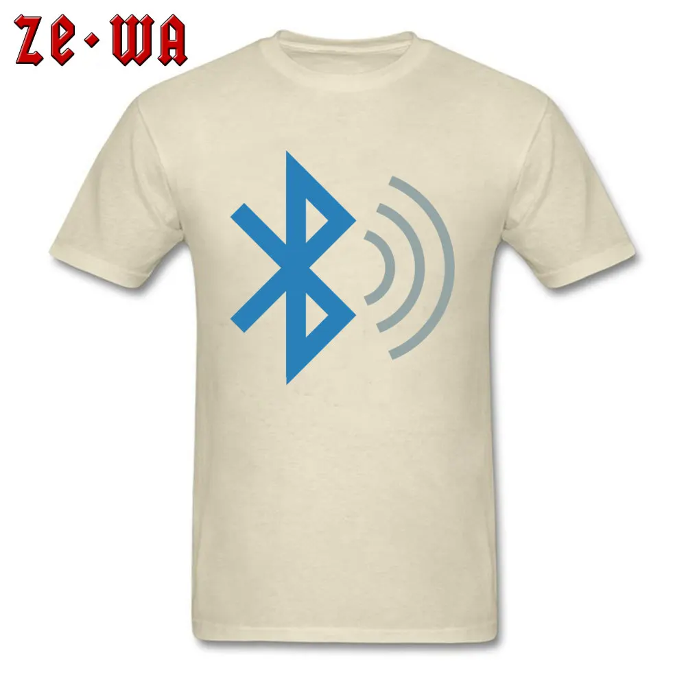 bluetooth 2 Custom Short Sleeve Tops Shirt Summer Fall Crew Neck 100% Cotton Mens T Shirts Custom T-Shirt Prevailing bluetooth 2 beige