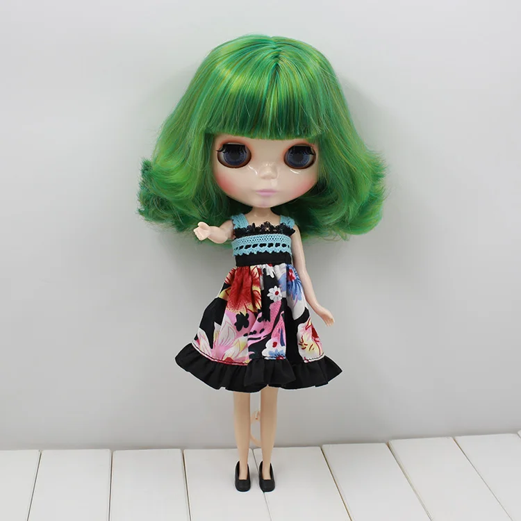 

Free shipping Nude Blyth Doll For Series No.130BL4298/4003 Green mix yellow hair Suitable For DIY Change BJD Toy For Girl