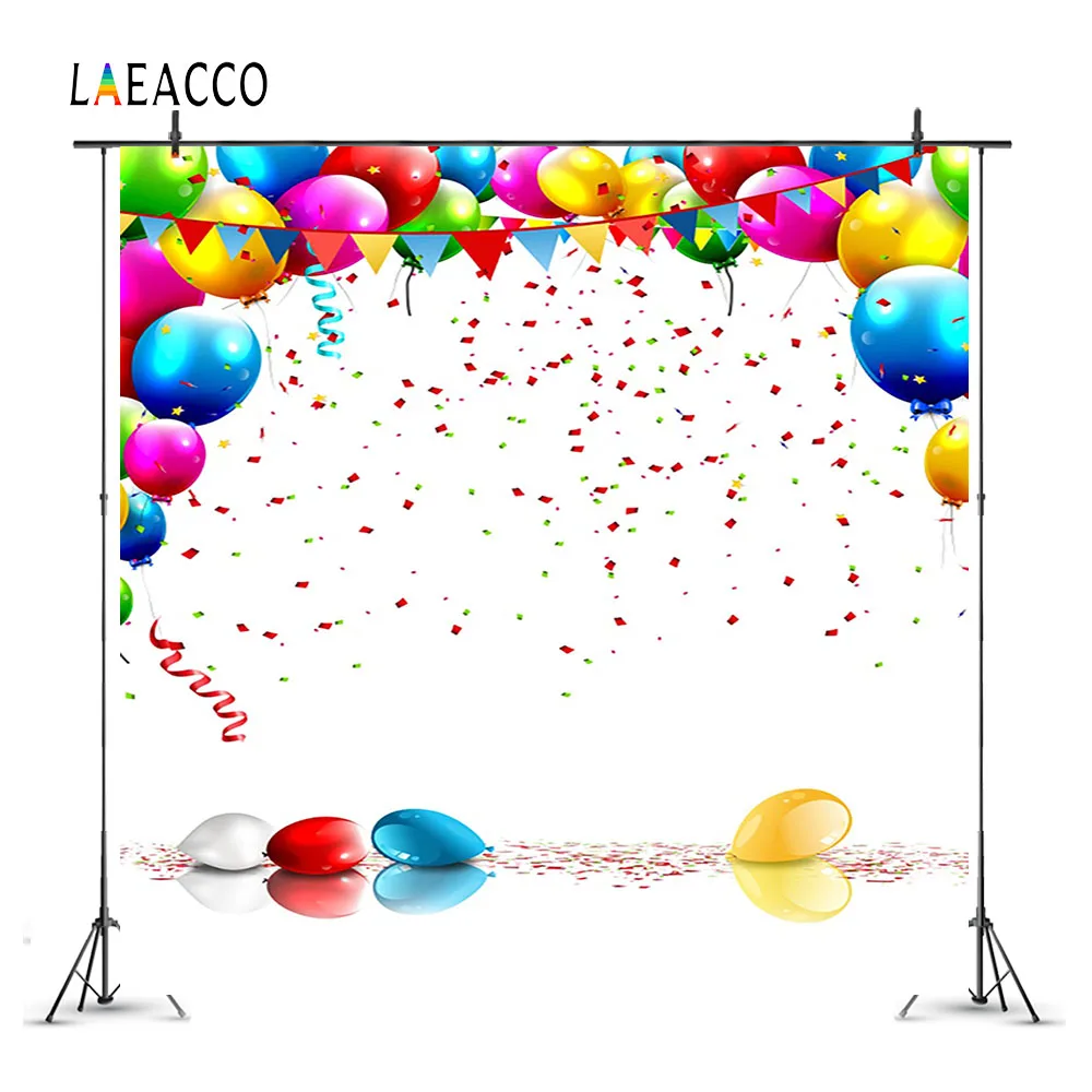 Laeacco воздушные шары блестки день рождения праздник Детские фотографии фоны на заказ для фотостудии