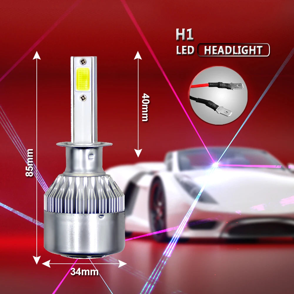 2X55 Вт C6 Мини Автомобильный светодиодный головной светильник H1 H4 H7 H11 9005 9006 H8 H9 чип COB светодиодный фары автомобиля Светильник лампы Watorproof дальнего и ближнего света