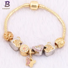 BAOPON хрустальные браслеты с бабочкой и браслеты золотого бренда женские украшения Pulseira Feminina