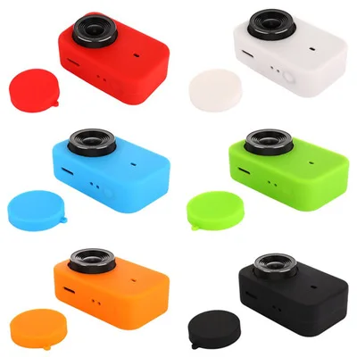 

Silicone Protective Housing Case Cover For Xiaomi Mijia 4K Mini Action Camera+Lens Cap Cover Protector