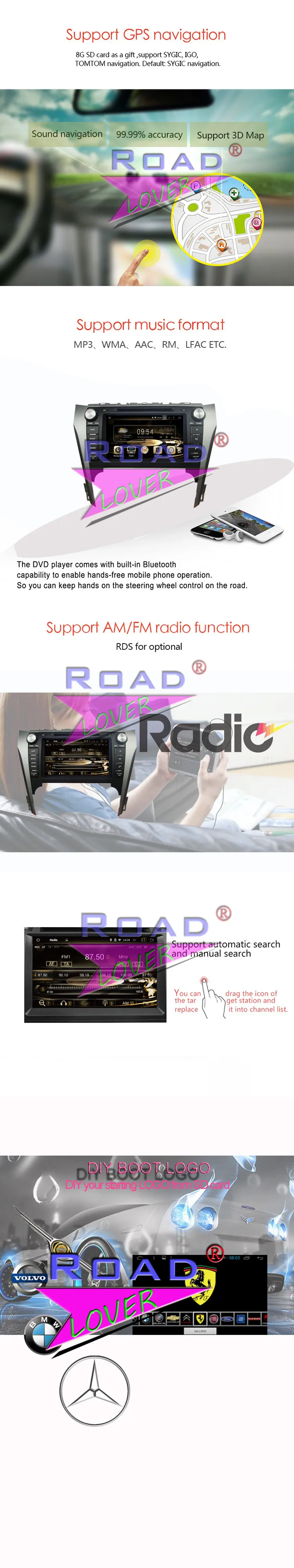 Best Roadlover Android 9.0 Car Multimedia DVD Player Autoradio For Toyota Camry 2012- Stereo GPS Navigation Magnitol Doubel Din Audio 8