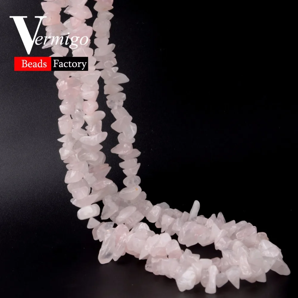 Natural Stone Rose Quartzs Irregular Chip Gravel Beads For Jewelry Making 16inches Diy Bracelet Necklace 3-5-8-12mm natural stone beads