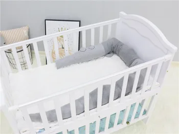 

Mediterranean Grey Baby Bed Bumper Crocodile shaped Child crib Pad Protection Cotton Cot Bumpers Bedding for Infant Room Decor