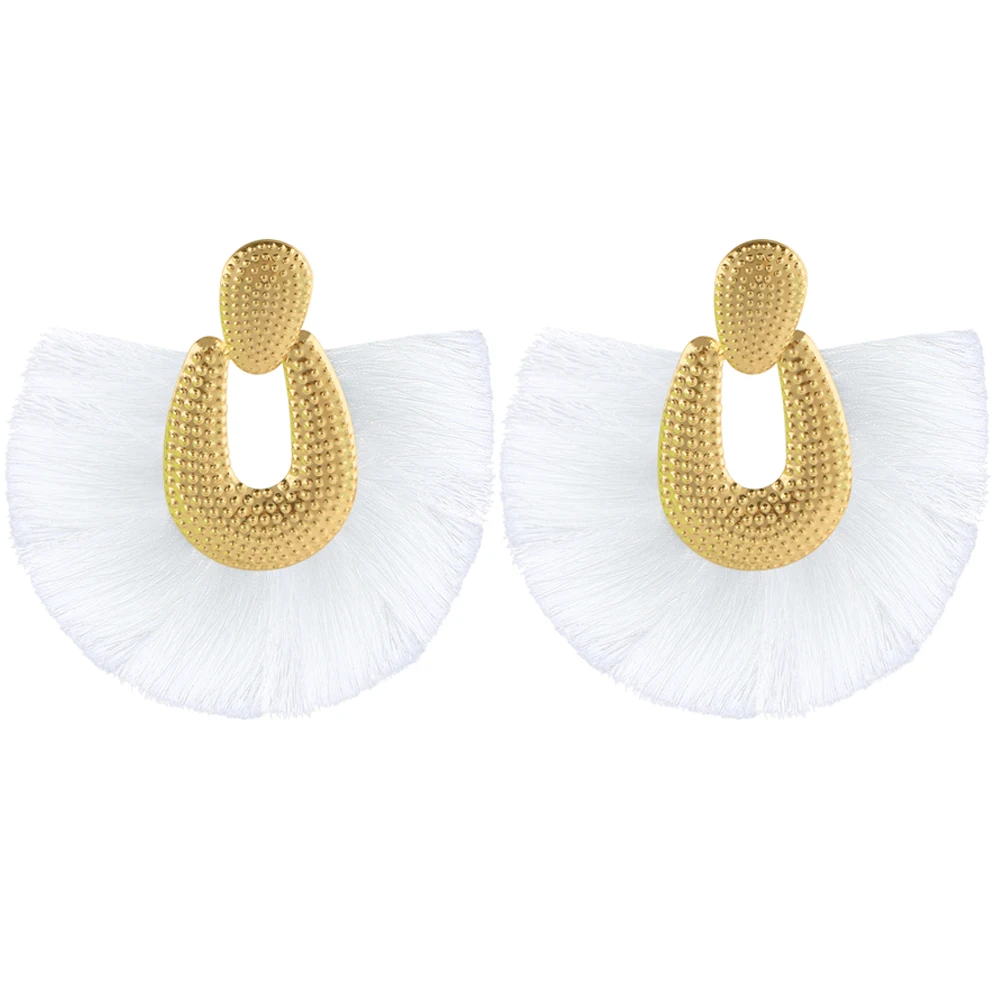 E5815Personality Women Big Tassel Drop Earrings Colorful Bohemia Dangle Earring Fashion Jewelry Ear Drop Special Design Gift CS28