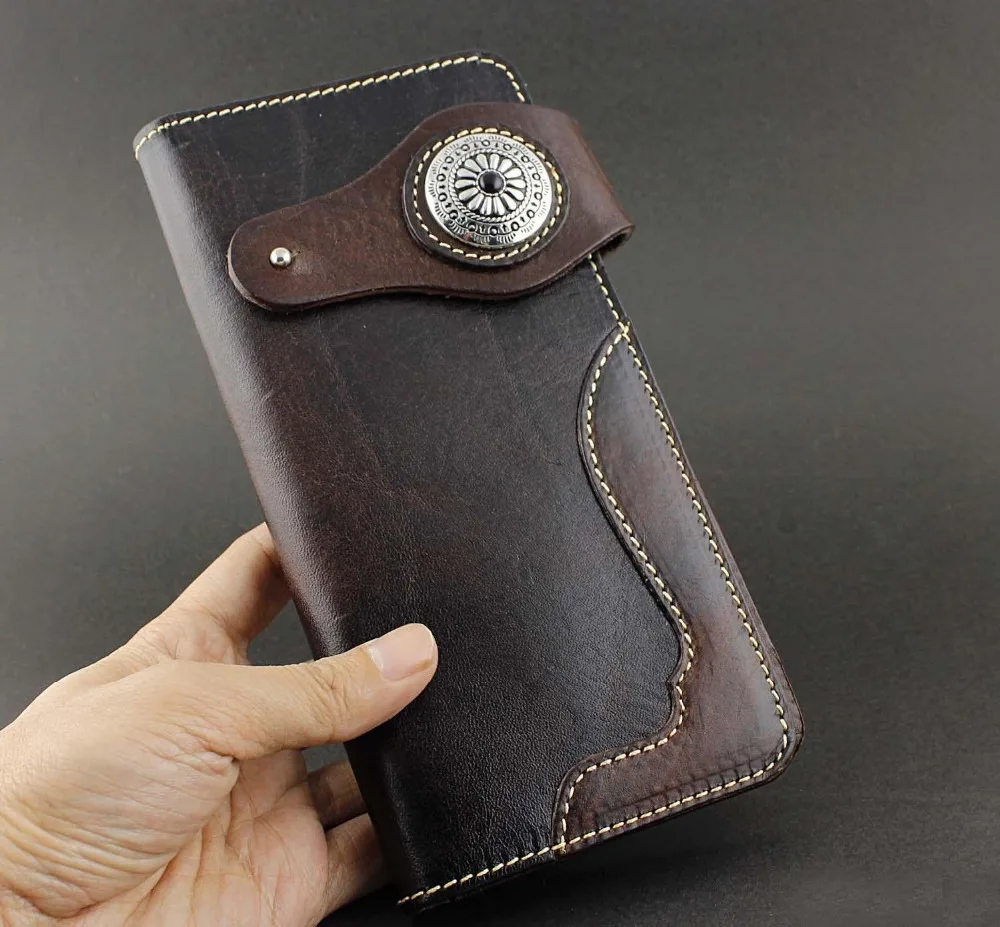 

NEW Geniune Cowhide Leather Handmade Japan Style Biker Wallet Purse LW-77