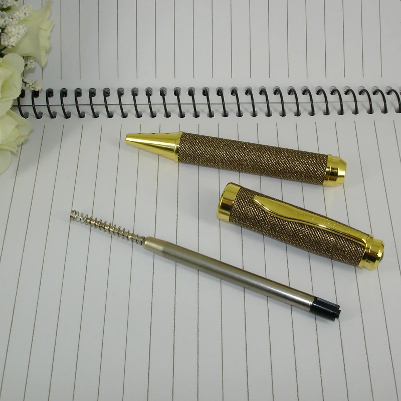 Шариковая ручка ACMECN из блестящей ткани с покрытием золотым покрытием для рождественских подарков, синие шариковые ручки для заправки