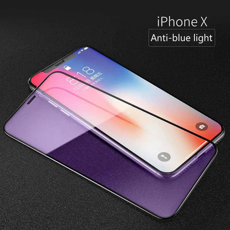 Protector de pantalla 3D Blu ray para iPhone 6/7/8 Plus Blu ray vidrio