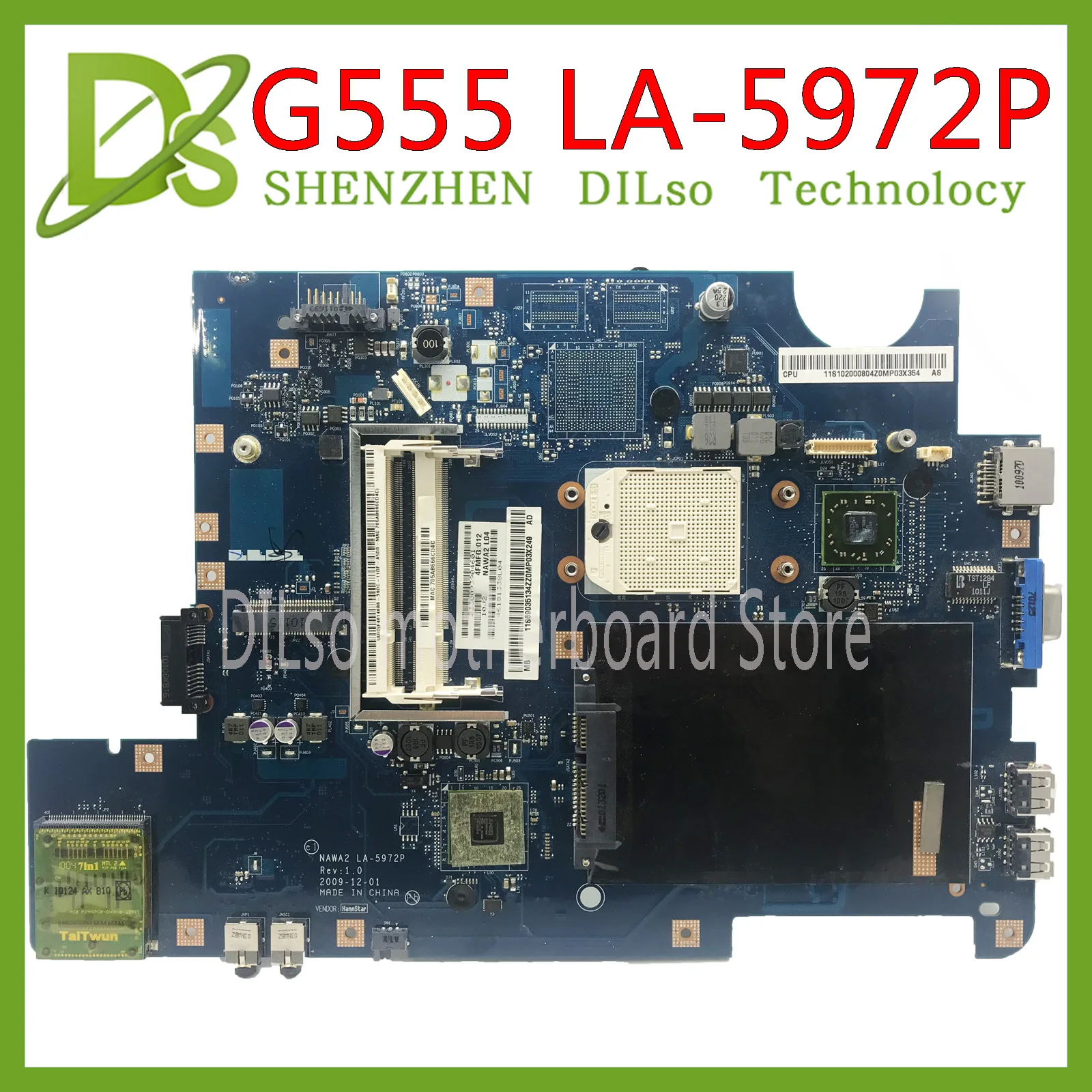 Скидка KEFU NAWA2 LA 5972P для lenovo G555 ноутбук G555 материнская плата для ноутбука NAWA2 LA 5972P материнская плата DDR2 тест оригинальный mothebroard