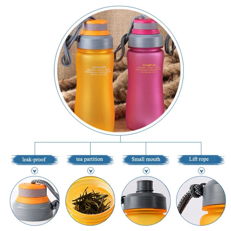 Бренд CURGE BPA Free 600 мл герметичная Спортивная пластиковая бутылка для воды