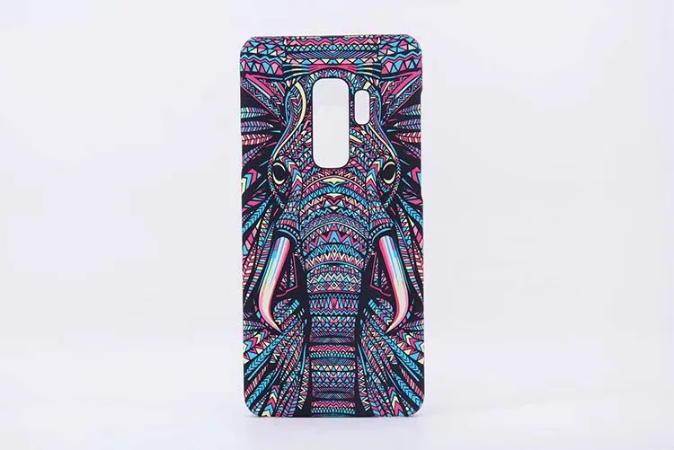Luminous Aztec Animal Case for Samsung Galaxy S9 S8 S7 S6 Edge Cover Embossed Rabbit Wolf Elephant PC Fundas Case For Samsung S9 (3)
