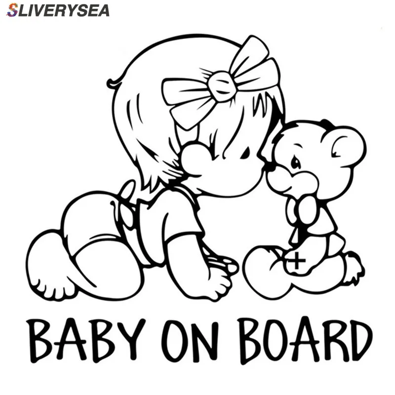 SLIVERYSEA 14 * 15cm car stickers BABY ON BOARD Car Door Window Styling Wall Stickers Motorcycle Car Accessories Car Styling