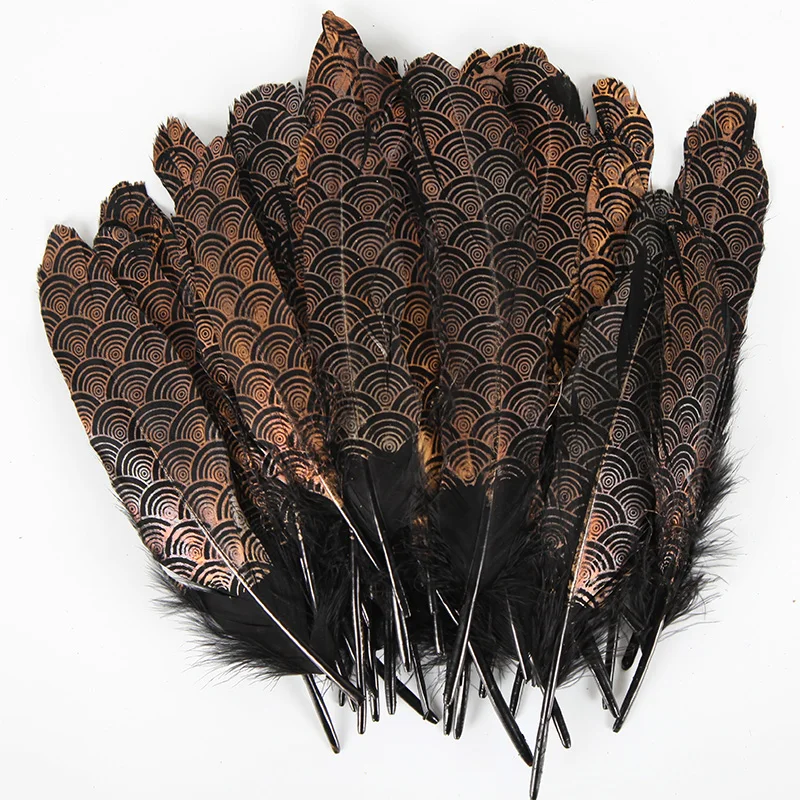 

NEW 6pcs/lot Bronze Natural Goose Feather 6-8 inches DIY Accessories Decor plumes For Hat Clothing Wedding Decoration